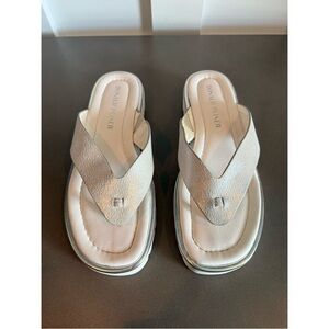 Donald J. Pliner Cream Platform Sandals